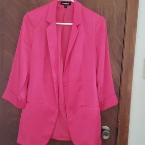 Hot pink boyfriend blazer